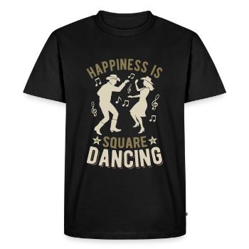 Happiness is Square Dancing - Country Fan - Men's Premium Organic T-Shirt - black - Front - Nico (187cm)