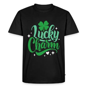 Porte-bonheur - Saint-Patrick - Irlande - T-shirt Premium bio Homme - noir - Devant - Nico (187cm)