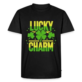 Porte-bonheur - Saint-Patrick - Irlande - T-shirt Premium bio Homme - noir - Devant - Nico (187cm)