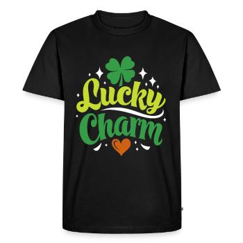 Porte-bonheur - Saint-Patrick - Irlande - T-shirt Premium bio Homme - noir - Devant - Nico (187cm)