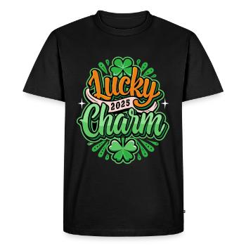 Porte-bonheur - Saint-Patrick - Irlande - T-shirt Premium bio Homme - noir - Devant - Nico (187cm)