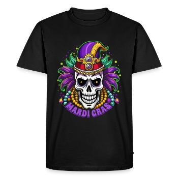 Mardi Gras - Carnival - Skull - Gift - Men's Premium Organic T-Shirt - black - Front - Nico (187cm)