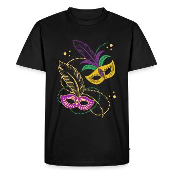 Mardi Gras - Carnaval - Masque - Cadeau - T-shirt Premium bio Homme - noir - Devant - Nico (187cm)