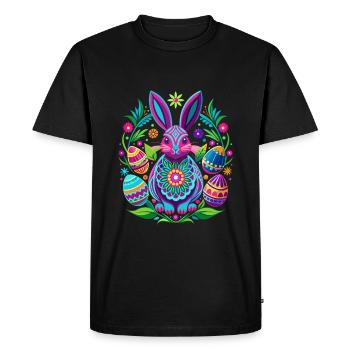 Happy Easter - Easter Bunny - Easter Egg - Gift - Men's Premium Organic T-Shirt - black - Front - Nico (187cm)