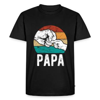 Papa et enfant, poing contre poing - Équipe - Famille - T-shirt Premium bio Homme - noir - Devant - Nico (187cm)