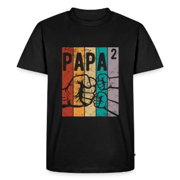 Dad of two children - Team - Family - Men's Premium Organic T-Shirt - black - Front - Nico (187cm)