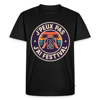J’peux pas j’ai festival Humour muscis festivals - T-shirt Premium bio Homme - noir - Devant - Nico (187cm)