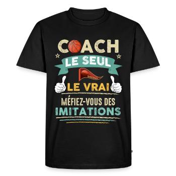 Coach Le Seul Le Vrai Cadeau Homme Basket-Ball - T-shirt Premium bio Homme - noir - Devant - Nico (187cm)