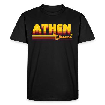 Athènes : Design rétro estival - T-shirt Premium bio Homme - noir - Devant - Nico (187cm)