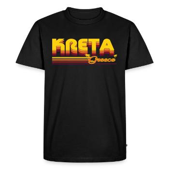 Crète: Design rétro estival - T-shirt Premium bio Homme - noir - Devant - Nico (187cm)