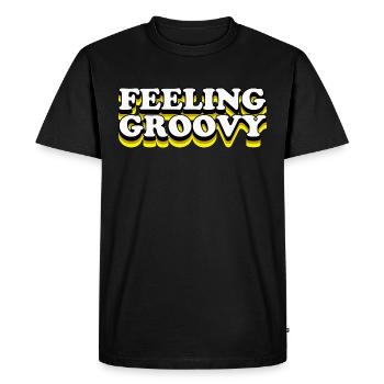 Feeling Groovy - Männer Premium Bio T-Shirt - Schwarz - Vorne - Nico (187cm)