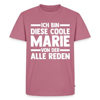Marie - Männer Premium Bio T-Shirt - Mauve - Vorne - Nico (187cm)