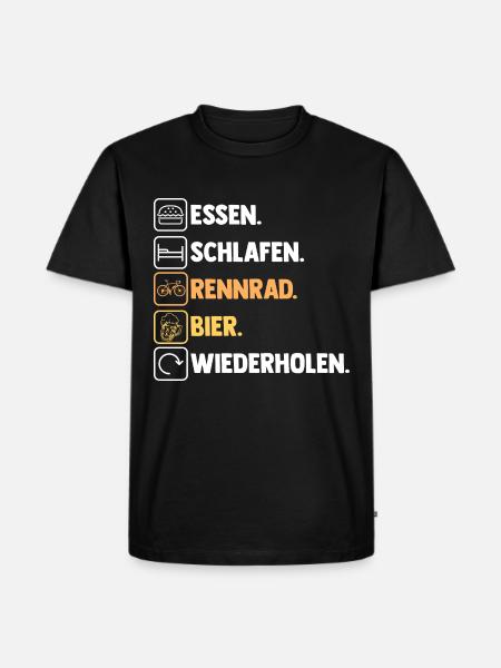 Fahrrad Rennradfahrer Rennrad - Männer Premium Bio T-Shirt - Schwarz