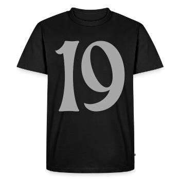 19 - T-shirt Premium bio Homme - noir - Devant - Nico (187cm)