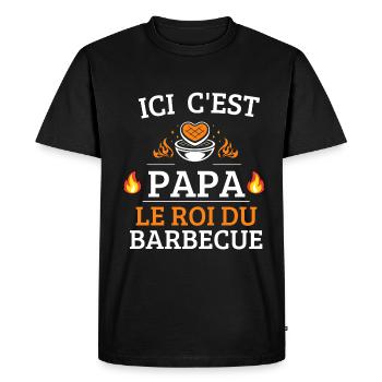 ICI C EST Papa le roi - T-shirt Premium bio Homme - noir - Devant - Nico (187cm)