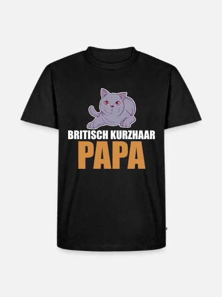 Britisch Kurzhaar Katze - Männer Premium Bio T-Shirt - Schwarz