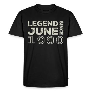 Juin 1990 Anniversaire Juin 1990 Juin Cadeau 1990 - T-shirt Premium bio Homme - noir - Devant - Nico (187cm)