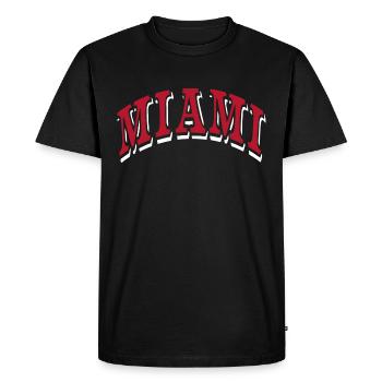 Miami - T-shirt Premium bio Homme - noir - Devant - Nico (187cm)