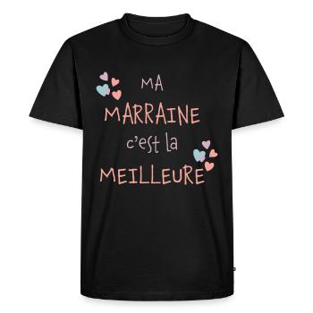 Ma marraine c'est la meilleure - T-shirt Premium bio Homme - noir - Devant - Nico (187cm)