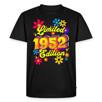 Rétro et Vintage 1952 Femme 70 Ans Anniversaire - T-shirt Premium bio Homme - noir - Devant - Nico (187cm)