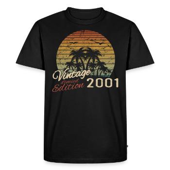 Vintage 2001 Birthday Gift 2001 Retro 2001 - Men's Premium Organic T-Shirt - black - Front - Nico (187cm)