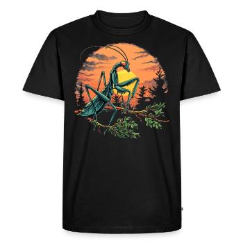 Praying Mantis Insect - Men's Premium Organic T-Shirt - black - Front - Nico (187cm)