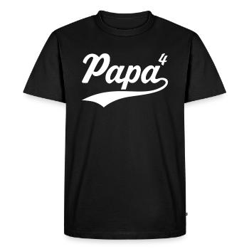 Dad to the power of 4 Dad 4 children Dad of four - Men's Premium Organic T-Shirt - black - Front - Nico (187cm)
