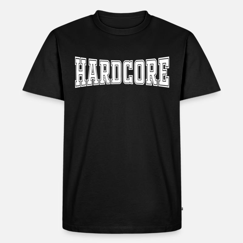 Hardcore Schriftzug - Männer Premium Bio T-Shirt - Schwarz