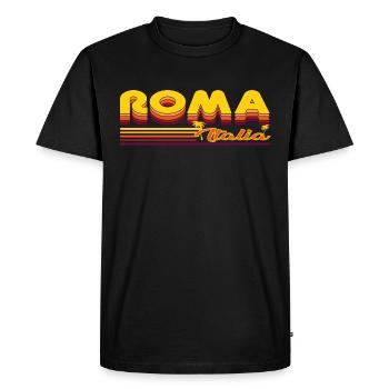 Roma, the cool summery Rome design - Men's Premium Organic T-Shirt - black - Front - Nico (187cm)