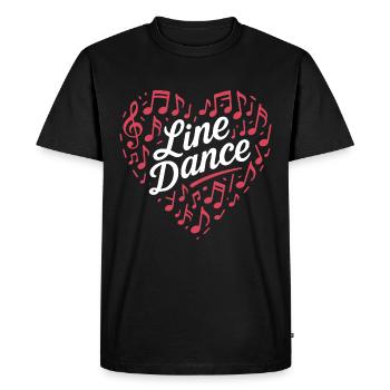 Line Dance - Dance with Heart - Music Gift - Men's Premium Organic T-Shirt - black - Front - Nico (187cm)