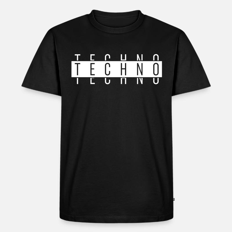 TECHNO TECHNO TECHNO - Männer Premium Bio T-Shirt - Schwarz