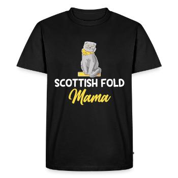 Scottish Fold Cat - Men's Premium Organic T-Shirt - black - Front - Nico (187cm)