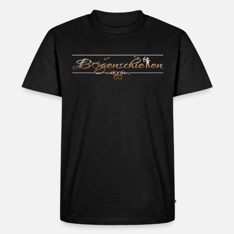 Bogenschießen Schriftzug mit Bogenschützen - Männer Premium Bio T-Shirt - Schwarz