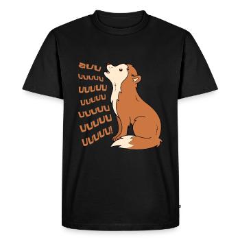 Petit loup auuu - T-shirt Premium bio Homme - noir - Devant - Nico (187cm)