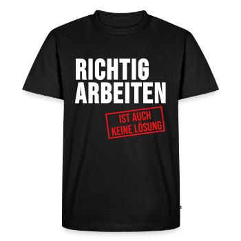 Chômage Chemise Hartz 4 Chômage Cadeau - T-shirt Premium bio Homme - noir - Devant - Nico (187cm)