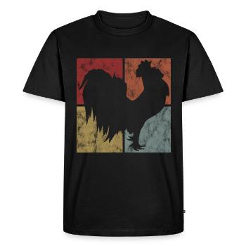Poule poulets poulets - T-shirt Premium bio Homme - noir - Devant - Nico (187cm)