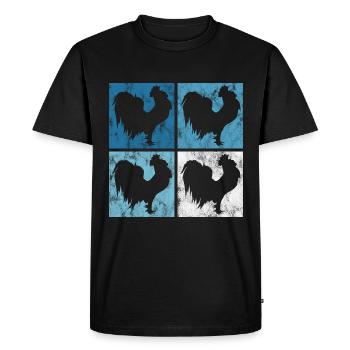 Coq rétro éleveurs de poules poules poules poulet poulet poussin - T-shirt Premium bio Homme - noir - Devant - Nico (187cm)