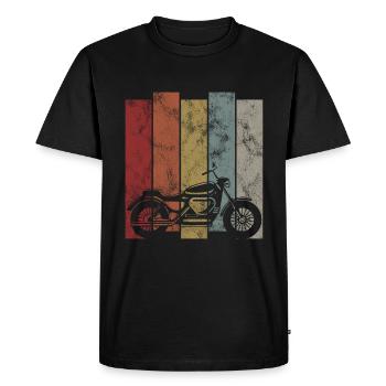 Moto Chopper Bobber retro motocyclistes biker - T-shirt Premium bio Homme - noir - Devant - Nico (187cm)