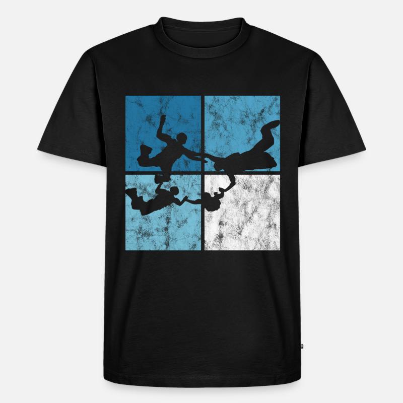 Fallschirmspringer Fallschirm Fallschirmspringen - Männer Premium Bio T-Shirt - Schwarz