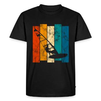 Windsurfing Windsurfer Retro Windsurfing Surfing - Men's Premium Organic T-Shirt - black - Front - Nico (187cm)