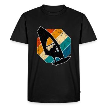 Windsurfing Windsurfer Windsurfing Retro Surfing - Men's Premium Organic T-Shirt - black - Front - Nico (187cm)