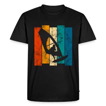 Windsurfing Retro Surfing Windsurfing Windsurfer - Men's Premium Organic T-Shirt - black - Front - Nico (187cm)