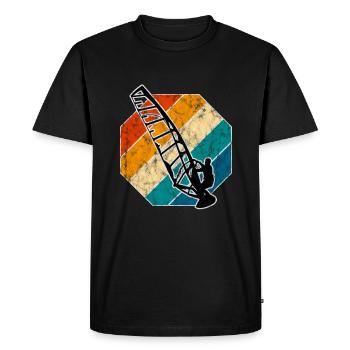 Windsurfing Retro Surfing Windsurfer Windsurfing - Men's Premium Organic T-Shirt - black - Front - Nico (187cm)
