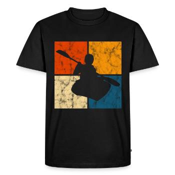 Ramer Retro Pagaie Paddel Kayak Kayak canoë - T-shirt Premium bio Homme - noir - Devant - Nico (187cm)