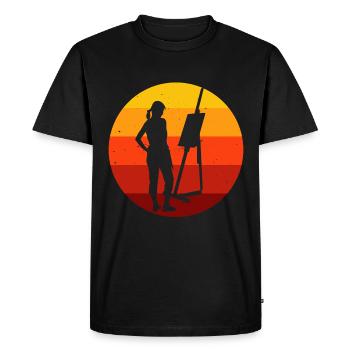 Peintre artiste artiste artiste rétro peinture - T-shirt Premium bio Homme - noir - Devant - Nico (187cm)