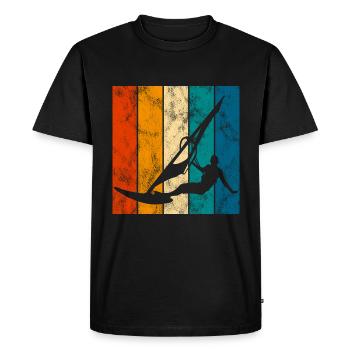 Windsurfing Retro Surfing Windsurfing Windsurfer - Men's Premium Organic T-Shirt - black - Front - Nico (187cm)