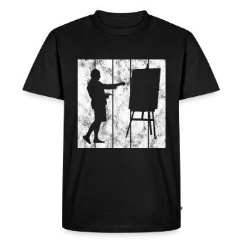artiste rétro peinture artiste artiste peintre - T-shirt Premium bio Homme - noir - Devant - Nico (187cm)