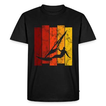 Surf Planche à voile Planche à voile Rétro Windsurfer - T-shirt Premium bio Homme - noir - Devant - Nico (187cm)