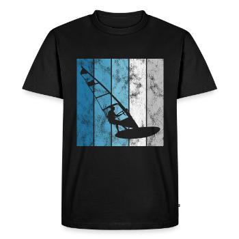 Windsurfing Windsurfing Windsurfer Retro Surfing - Men's Premium Organic T-Shirt - black - Front - Nico (187cm)
