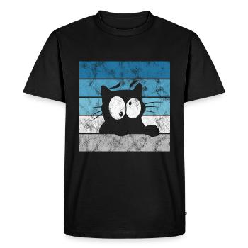 Chat chat chat de chat miau chat Chat Chat Chat - T-shirt Premium bio Homme - noir - Devant - Nico (187cm)